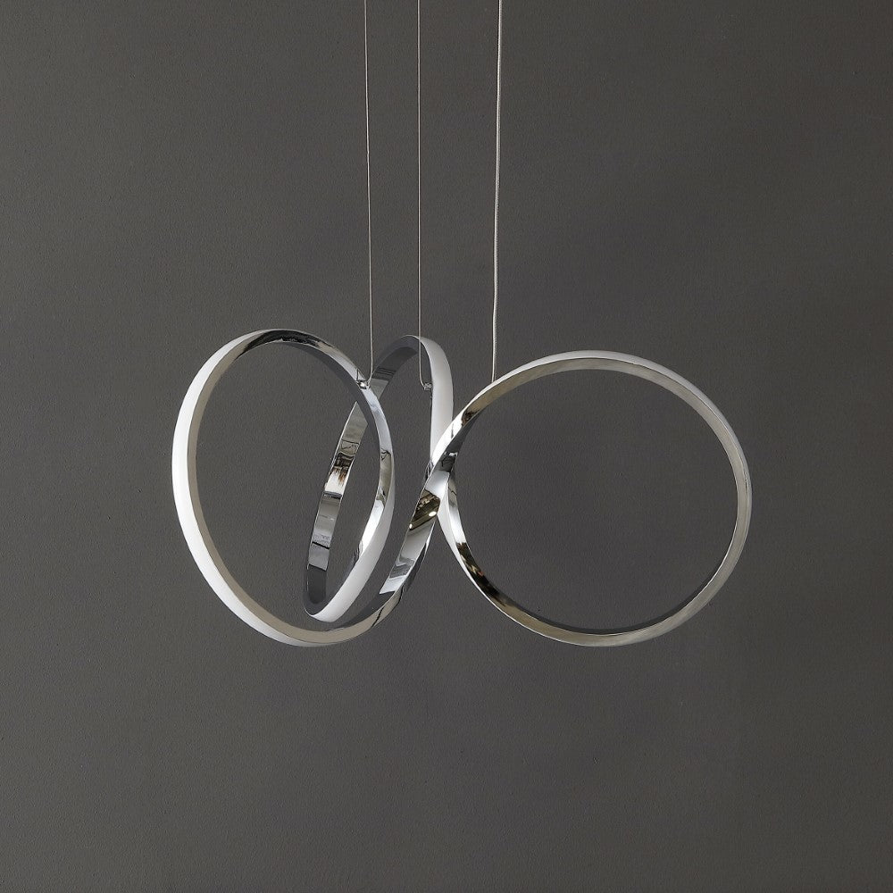 Mikeru 24" 1-Light Contemporary Minimalist Aluminum Ribbon Integrated LED Pendant