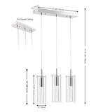 Mium Modern Style Iron/Crystal/Glass Integrated LED Linear Pendant