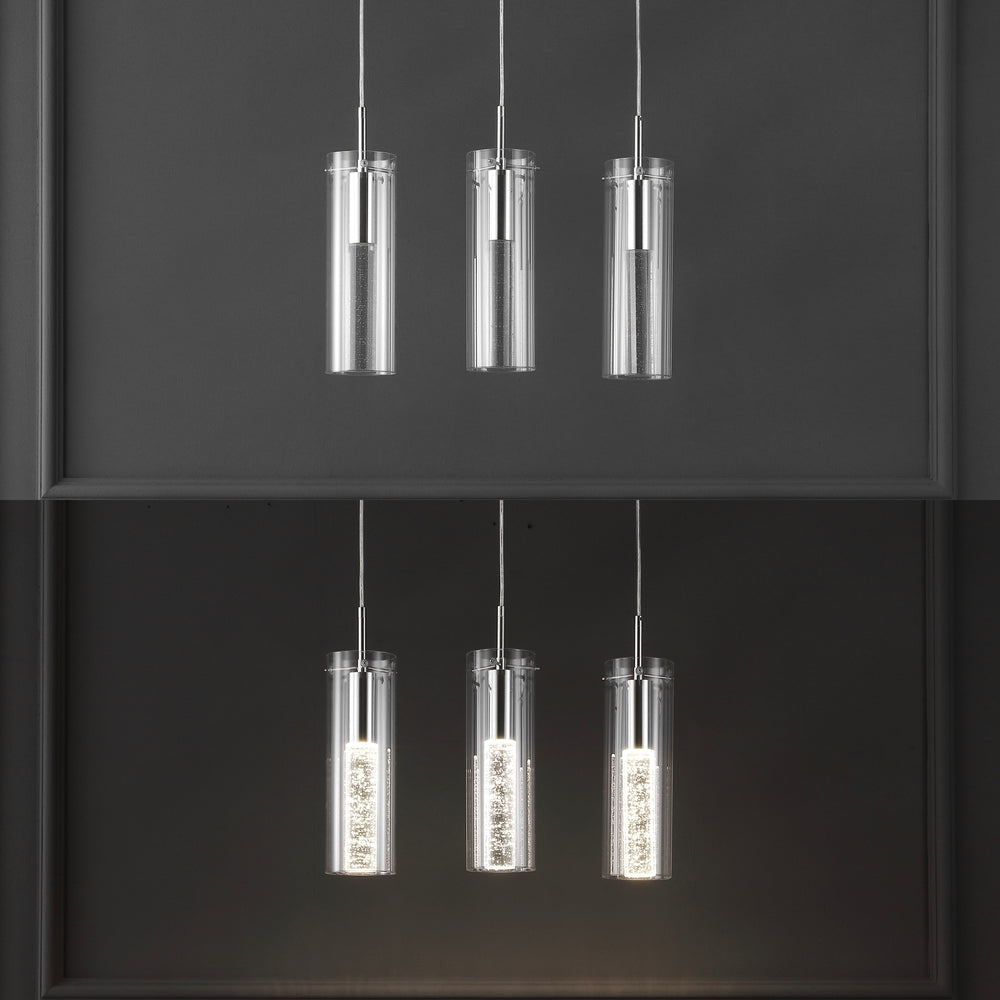 Mium Modern Style Iron/Crystal/Glass Integrated LED Linear Pendant