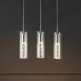 Mium Modern Style Iron/Crystal/Glass Integrated LED Linear Pendant
