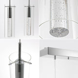 Mium Modern Style Iron/Crystal/Glass Integrated LED Linear Pendant