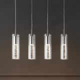 Mium Modern Style Iron/Crystal/Glass Integrated LED Linear Pendant