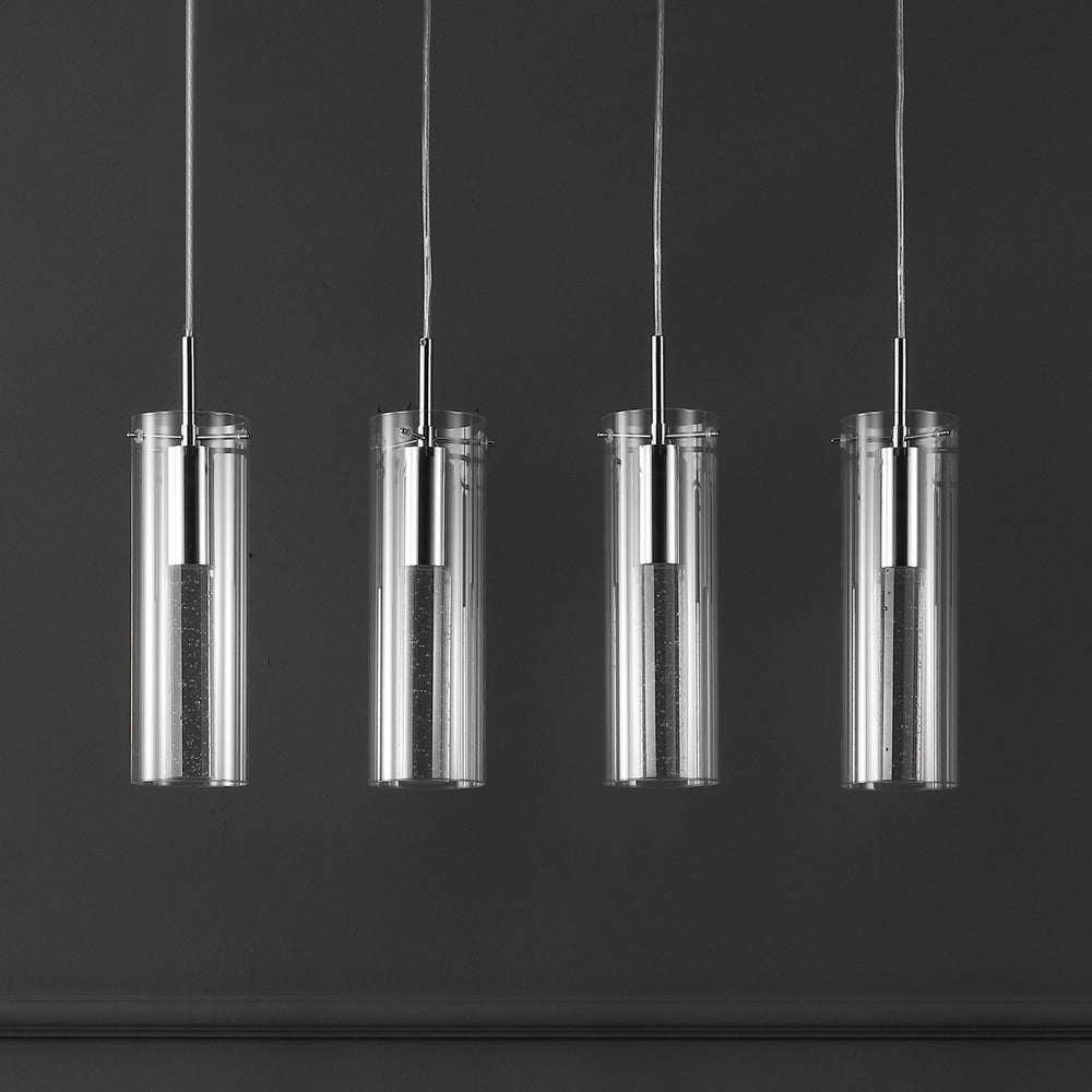 Mium Modern Style Iron/Crystal/Glass Integrated LED Linear Pendant