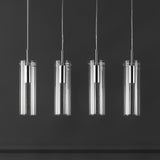Mium Modern Style Iron/Crystal/Glass Integrated LED Linear Pendant