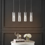 Mium Modern Style Iron/Crystal/Glass Integrated LED Linear Pendant