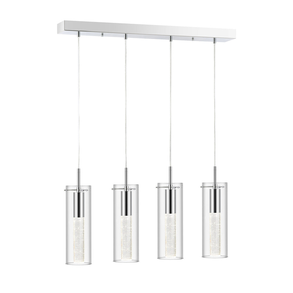 Mium Modern Style Iron/Crystal/Glass Integrated LED Linear Pendant