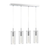 Mium Modern Style Iron/Crystal/Glass Integrated LED Linear Pendant