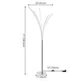 Clay 71" Modern Minimalist Metal 5-Branch Arc Dimmable Integrated LED Floor Lamp