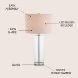 Saul 29" Glass LED Table Lamp