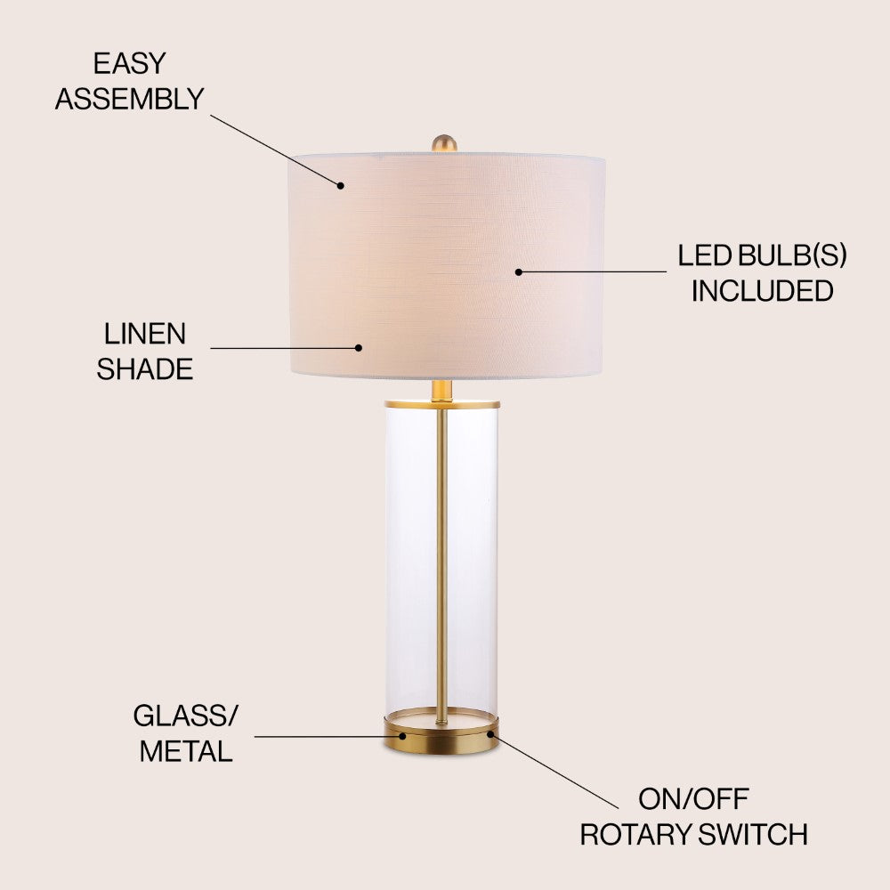 Saul 29" Glass LED Table Lamp