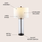 Saul 29" Glass LED Table Lamp