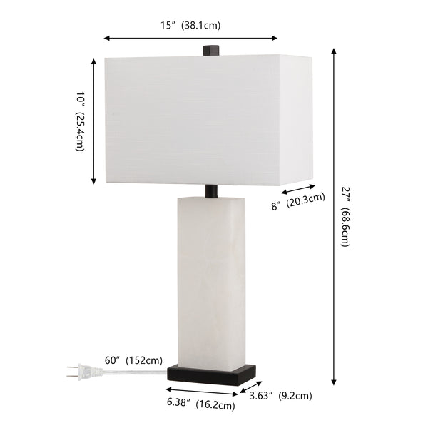Dimension Image White Alabaster/Black