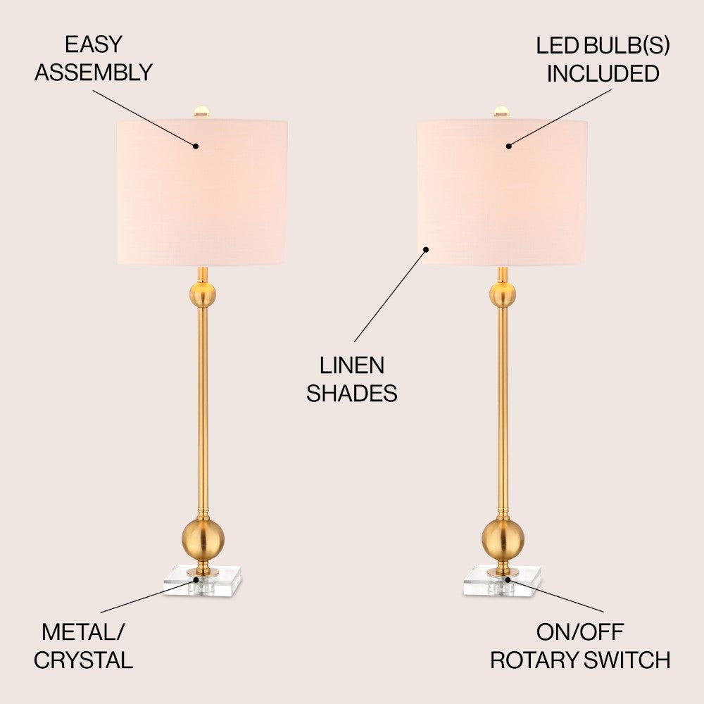 Alani 34" Metal LED Table Lamp, Set of 2
