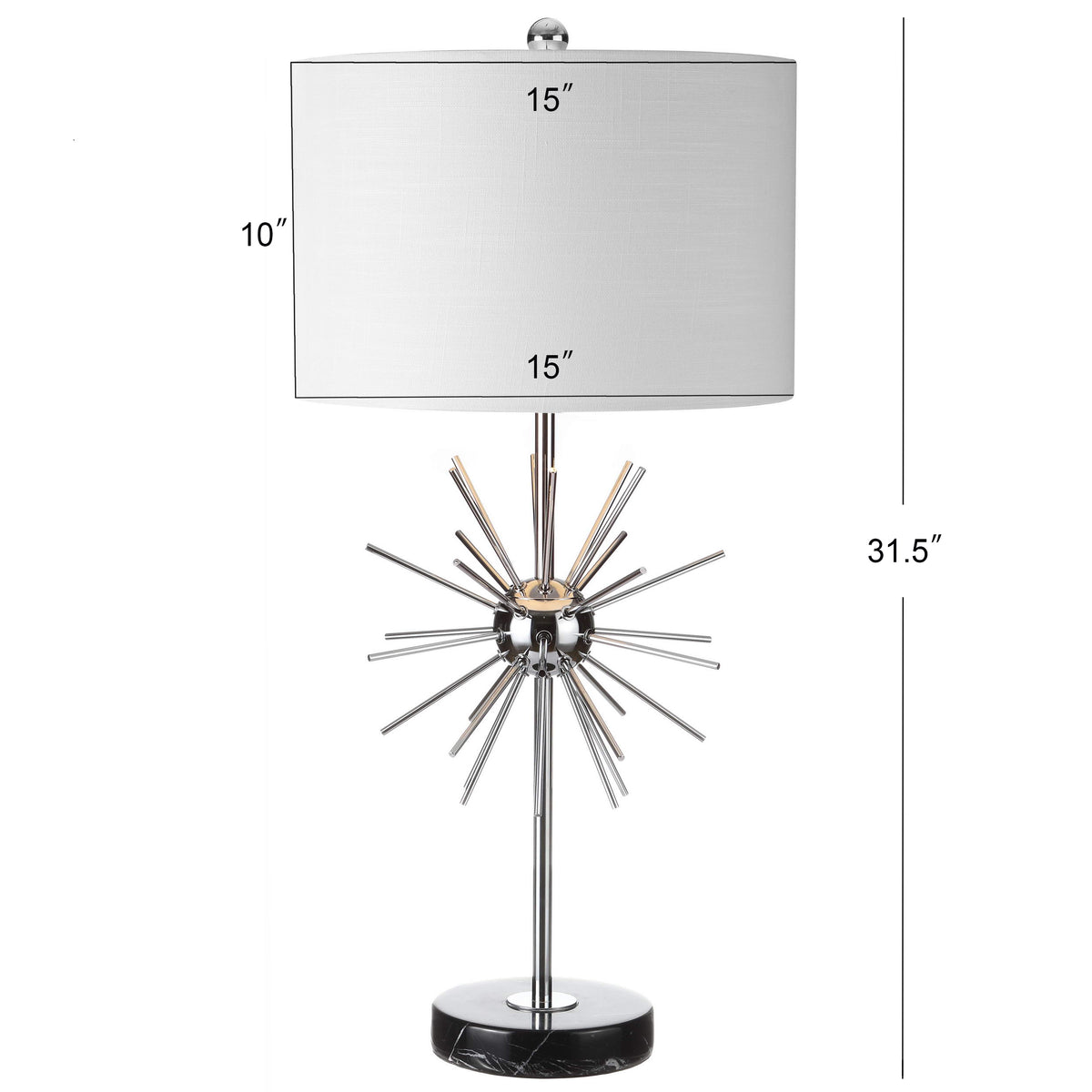 Jazmine 31.5" Metal/Marble LED Table Lamp, Set of 2