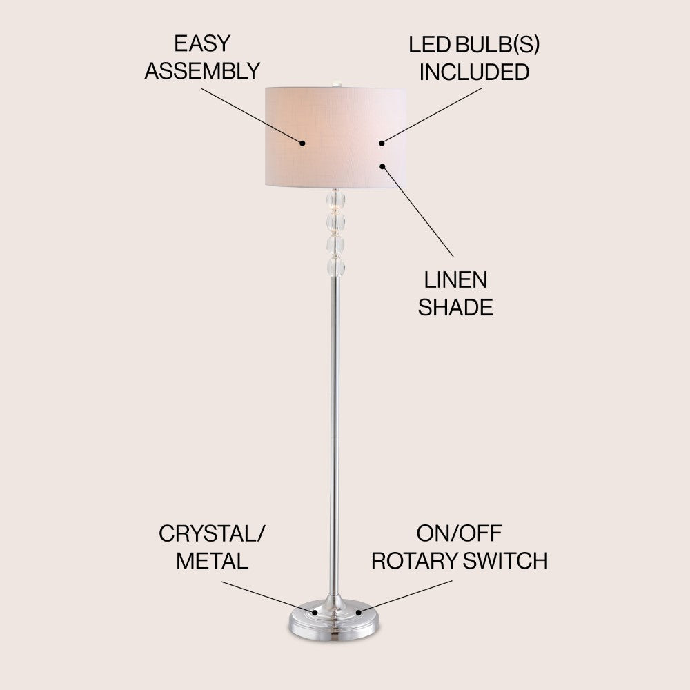 Blake 59.5" Crystal / Metal LED Floor Lamp