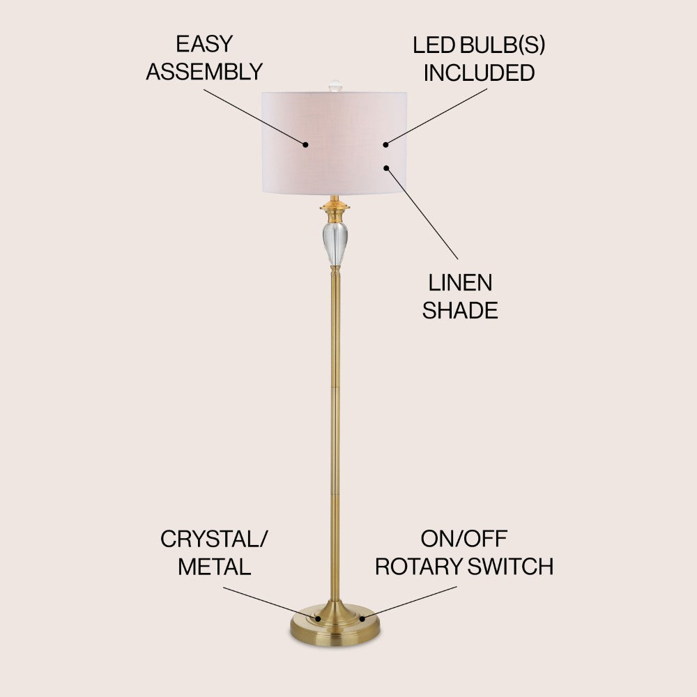 Scott 60" Crystal / Metal LED Floor Lamp
