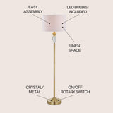 Scott 60" Crystal / Metal LED Floor Lamp