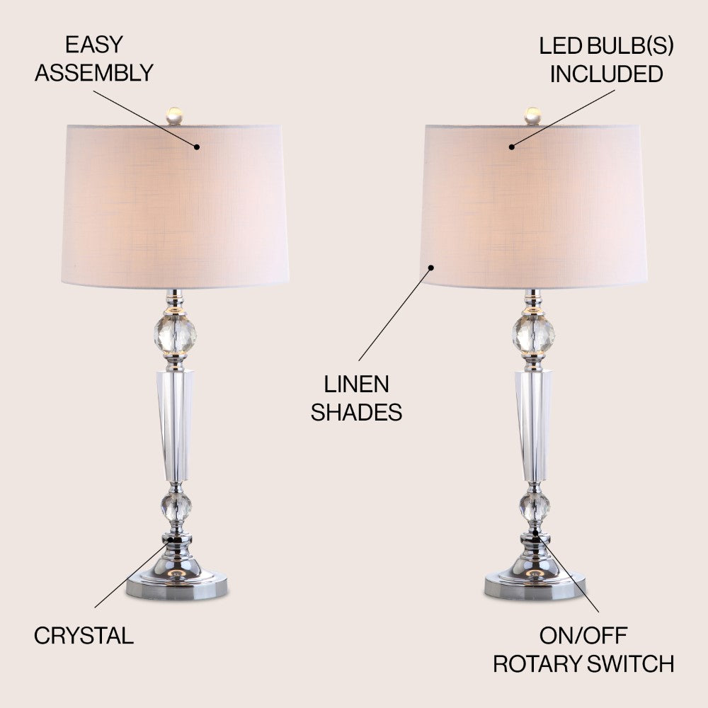Oakley 29.5" Crystal LED Table Lamp, Set of 2