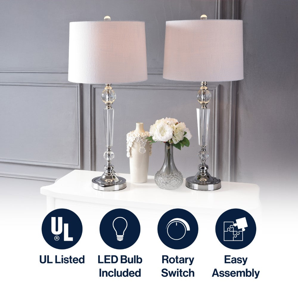 Oakley 29.5" Crystal LED Table Lamp, Set of 2