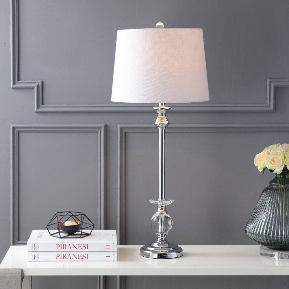 Pedro 33" Crystal/Metal LED Table Lamp, Set of 2