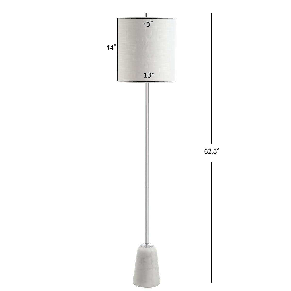 Karlie 62.5" Marble/Metal LED Floor Lamp