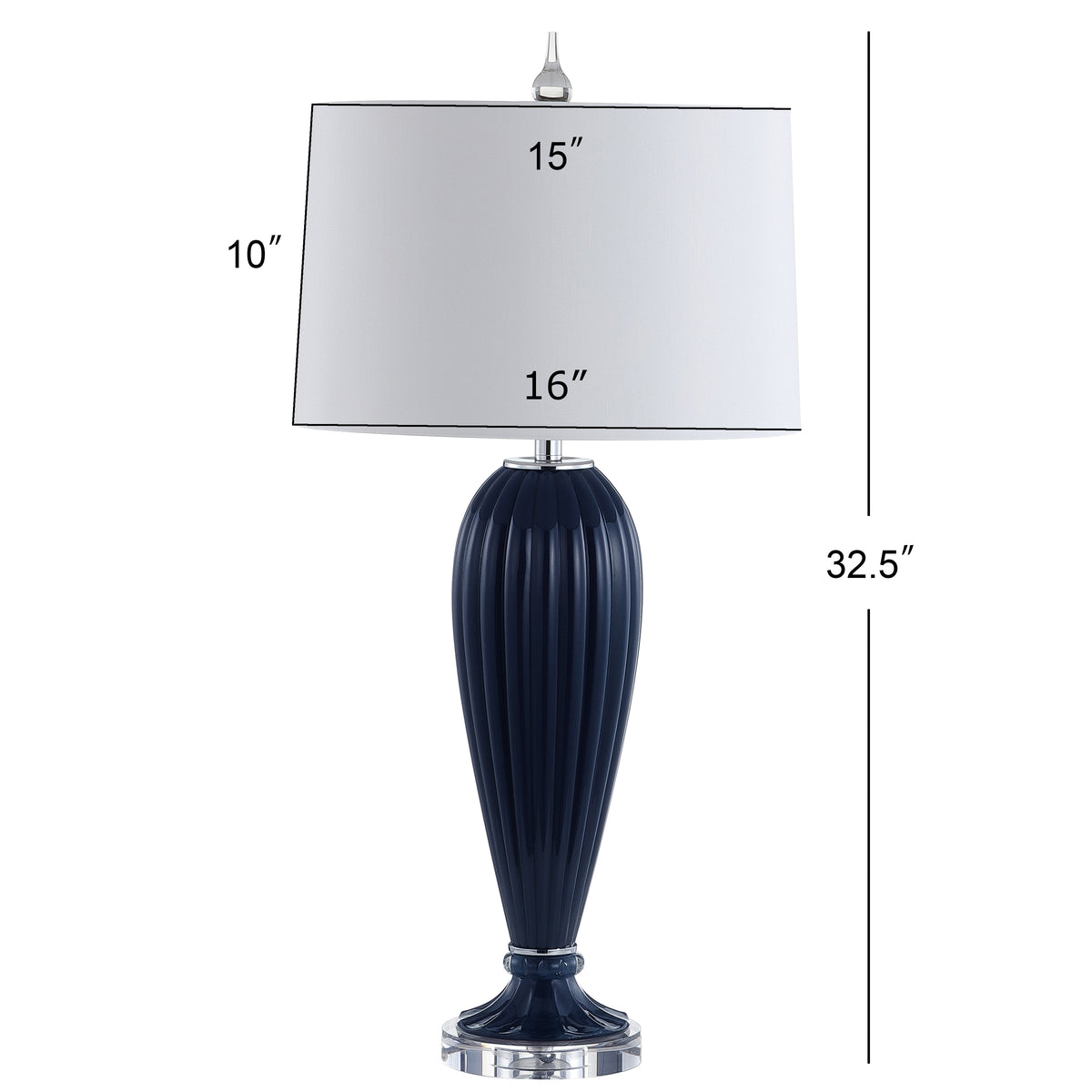 London 32.5" Glass/Crystal LED Table Lamp
