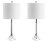 Okarito 19.5" Crystal Column/Metal LED Table Lamp Set 2
