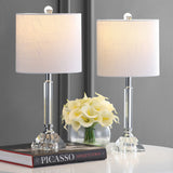Okarito 19.5" Crystal Column/Metal LED Table Lamp Set 2