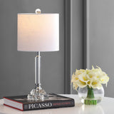 Okarito 19.5" Crystal Column/Metal LED Table Lamp Set 2