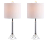 Okarito 19.5" Crystal Column/Metal LED Table Lamp Set 2