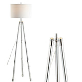 Kaka 60" Surveyor's Tripod Metal/Crystal LED Floor Lamp