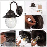 Hurricane 8.25" Farmhouse Industrial Iron/Glass Outdoor LED Sconce
