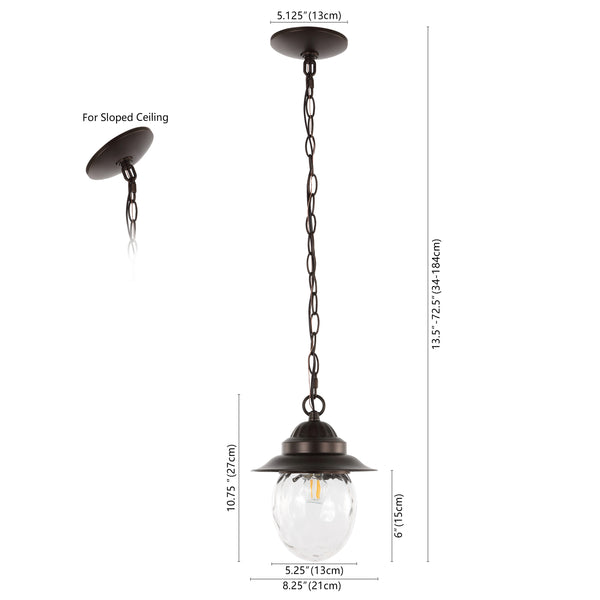 Dimension Image Oil Rubbed Bronze/Clear / 1 Light