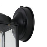 Globe 4.25" Farmhouse Industrial Iron/Glass Outdoor LED Sconce Set 2