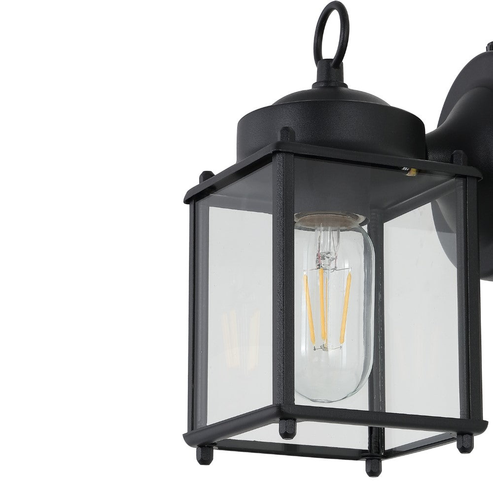 Globe 4.25" Farmhouse Industrial Iron/Glass Outdoor LED Sconce Set 2