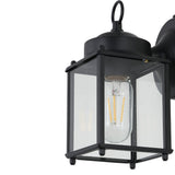 Globe 4.25" Farmhouse Industrial Iron/Glass Outdoor LED Sconce Set 2