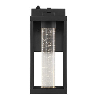 Shoji 4.75" Industrial Vintage Iron/Glass Seeded Glass with Dusk-to-Dawn Sensor Integrated LED Outdoor Sconce