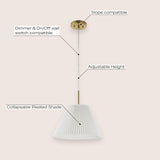 Savoy 14.25" 1-Light Classic French Country Iron LED Pendant with Pleated Shade