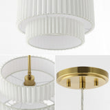 Aiden 14.5" 1-Light Vintage Mid-Century Iron LED Pendant with Pleated Shade