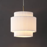 Aiden 14.5" 1-Light Vintage Mid-Century Iron LED Pendant with Pleated Shade