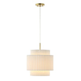 Aiden 14.5" 1-Light Vintage Mid-Century Iron LED Pendant with Pleated Shade
