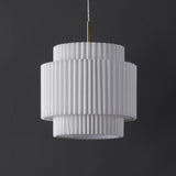 Aiden 14.5" 1-Light Vintage Mid-Century Iron LED Pendant with Pleated Shade