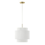 Aiden 14.5" 1-Light Vintage Mid-Century Iron LED Pendant with Pleated Shade