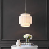 Aiden 14.5" 1-Light Vintage Mid-Century Iron LED Pendant with Pleated Shade