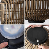 Star 20.5" Modern Global Faux Rattan Integrated Indoor/Outdoor LED Solar Powered Lantern