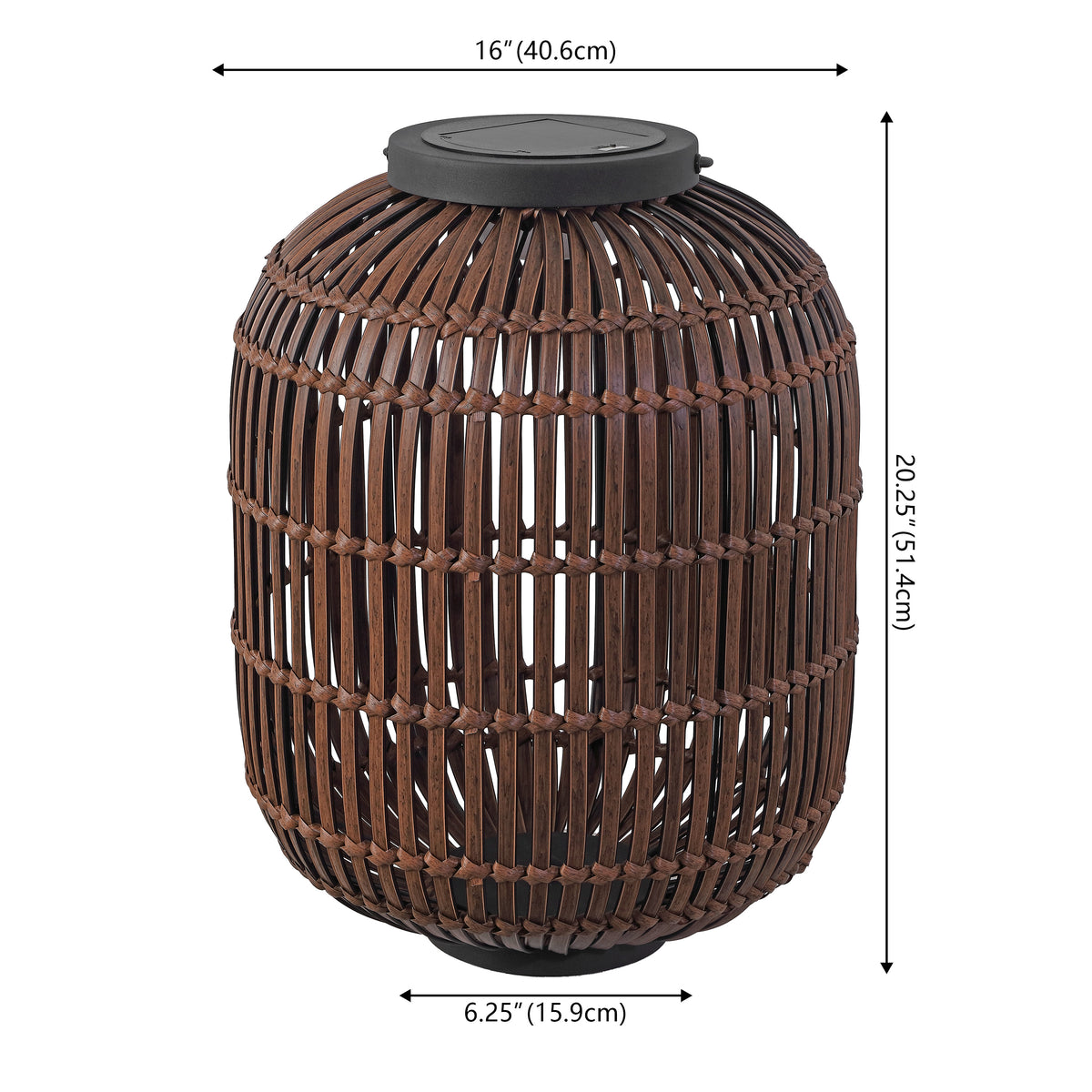 Star 20.5" Modern Global Faux Rattan Integrated Indoor/Outdoor LED Solar Powered Lantern