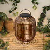 Star 20.5" Modern Global Faux Rattan Integrated Indoor/Outdoor LED Solar Powered Lantern
