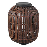 Star 20.5" Modern Global Faux Rattan Integrated Indoor/Outdoor LED Solar Powered Lantern