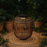 Star 20.5" Modern Global Faux Rattan Integrated Indoor/Outdoor LED Solar Powered Lantern