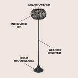 Strait 58" Modern Coastal Faux Rattan Integrated Indoor/Outdoor LED Solar Powered Floor Lamp